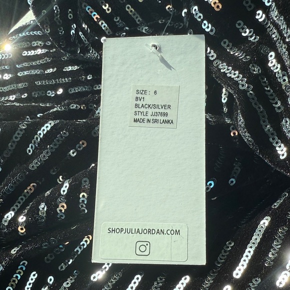 Julia Jordan Elegant Black Sequin 3/4 Sleeve Dress 6 - Picture 6 of 6